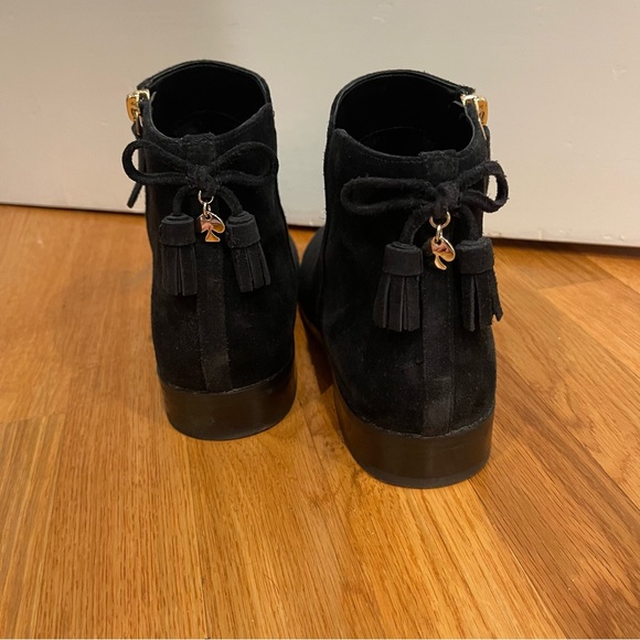 Kate Spade NY Saddle Black Suede Back Bow Tassel boots size 7.5 - Picture 9 of 16